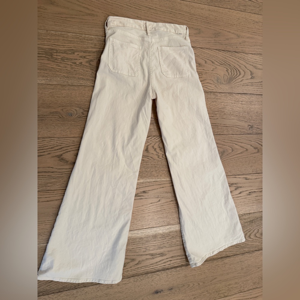 Mother size 25 cream The Patch pocket Wide-Leg Jeans chalk ivory - Picture 5 of 11